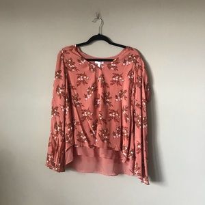 Lauren Conrad floral chiffon long sleeve - NWT